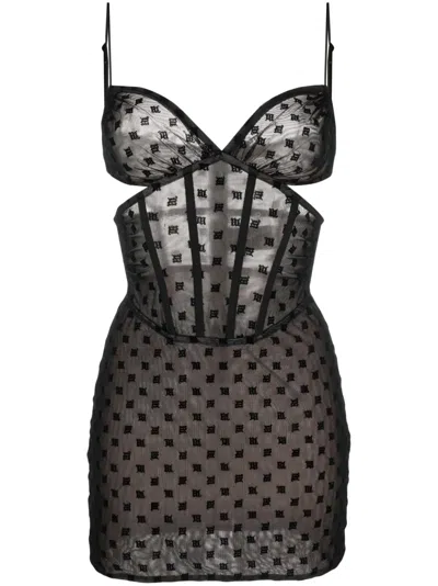 MISBHV MONOGRAM-PATTERN CORSET MINIDRESS