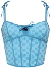 Misbhv Monogram-pattern Top In Blue