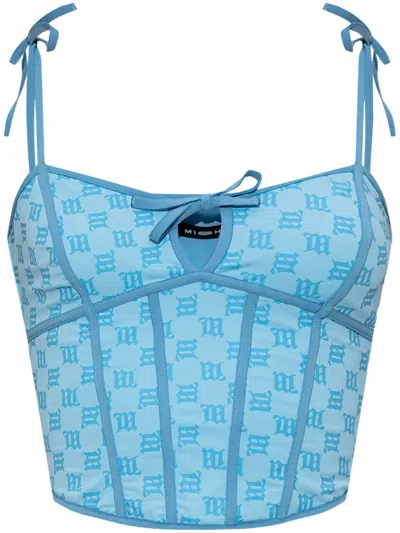 Misbhv Monogram-pattern Top In Blue