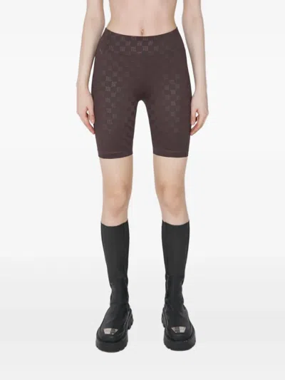 Misbhv Monogram-patterned Biker Shorts In Brown