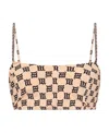 Misbhv Monogram-print Bikini Top In Black