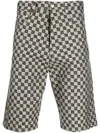 Misbhv Monogram-print Cotton-blend Shorts In Nude