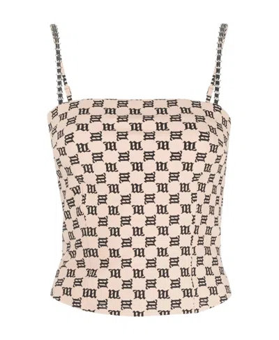MISBHV MONOGRAM-PRINT CROPPED TANK TOP