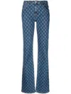 Misbhv Monogram-print Flared Jeans In Blau