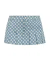 Misbhv Monogram-print Jacquard Miniskirt In Blue