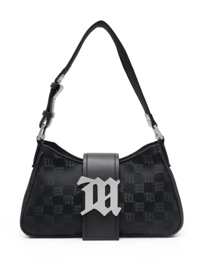 Misbhv Monogram-print Jacquard Shoulder Bag In Schwarz