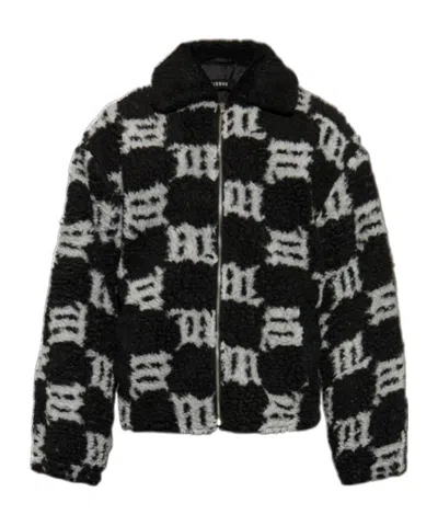 Misbhv Monogram Zip-up Jacket In Black