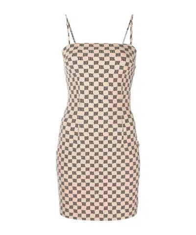Misbhv Monogram-print Minidress In Nude