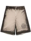 Misbhv Cotton Shorts In Beige In Brown