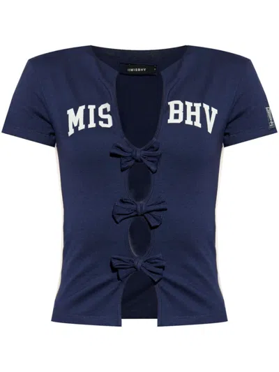 Misbhv Navy Blue Cut-out Detailing T-shirt