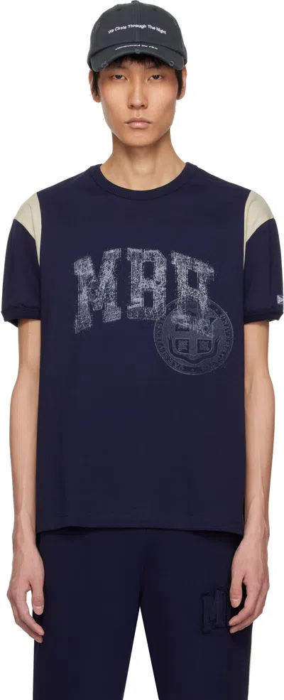 Misbhv Navy 'mbh' Teddy T-shirt In Navy/bone