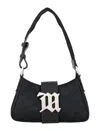 Misbhv Monogram Jacquard Logo Plaque Shoulder Bag In Black