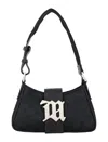 Misbhv Monogram Jacquard Logo Plaque Shoulder Bag In Black