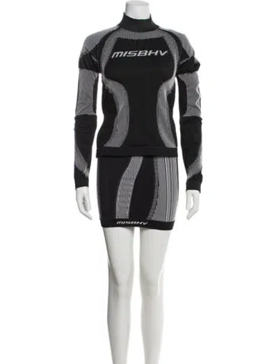 Pre-owned Misbhv Nylon Striped Skirt Set In Black