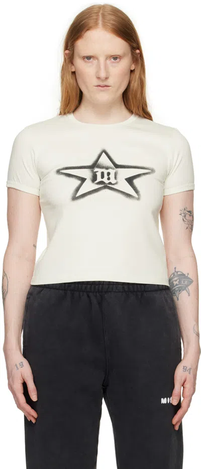 Misbhv Logo-print Cotton T-shirt In Coconut