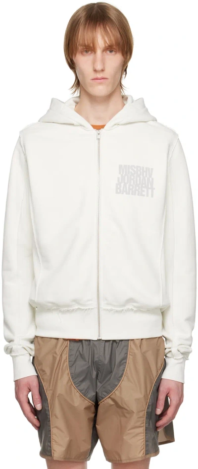 Misbhv Off-white Jordan Barrett Edition Zipped Hoodie In Coconut Milk