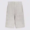 Misbhv Off White Linen Blend Cargo Shorts