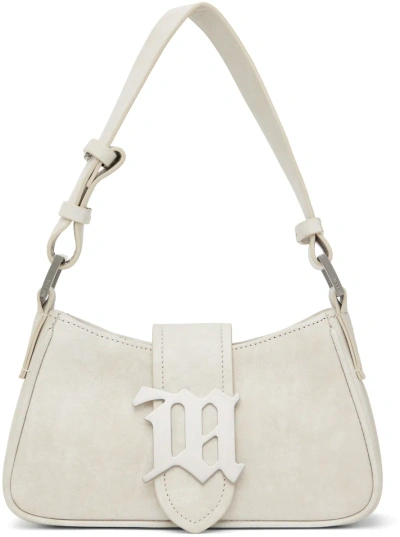 Misbhv Off-white Small Leather Shoulder Bag In Aged White