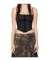 Misbhv Black Office Pinstripe Corset Top In Black