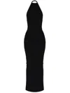 Misbhv Mesh Halter Neck Backless Maxi Dress In Black