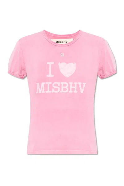 Misbhv Open-necked Black Shirt In Pink