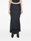 Misbhv Pandora Gathering Midi Skirt In Black