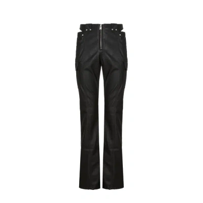 Misbhv Openwork Leather-effect Trousers In Black