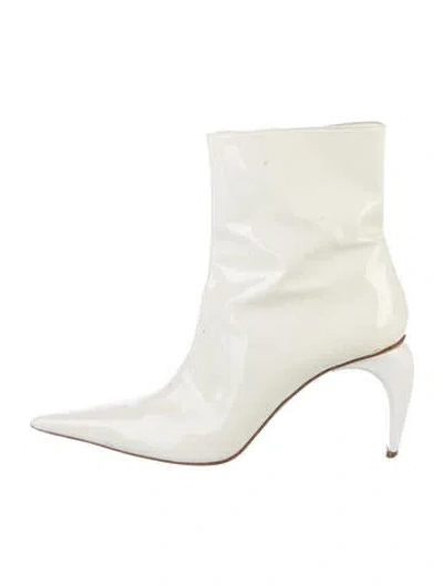 Pre-owned Misbhv Patent Leather Boots In Neutrals/white