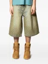 Misbhv Patterned Denim Shorts In Neutral