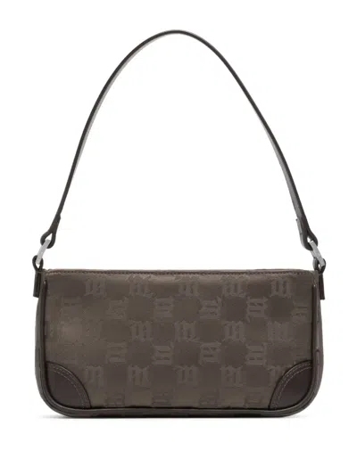 Misbhv Patterned-jacquard Shoulder Bag In Braun