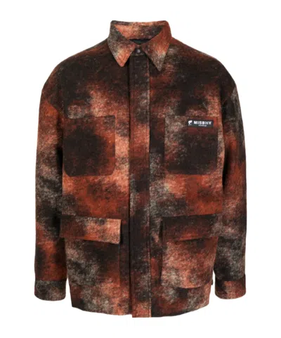 Misbhv Patterned Logo-patch Shirt In Brown