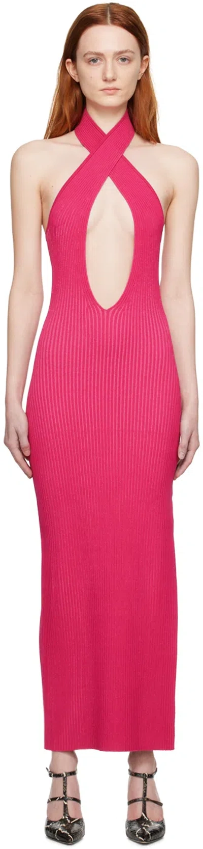 Misbhv Cut-out Detail Long Dress In Pink