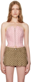 MISBHV PINK MONOGRAM CORSET TOP