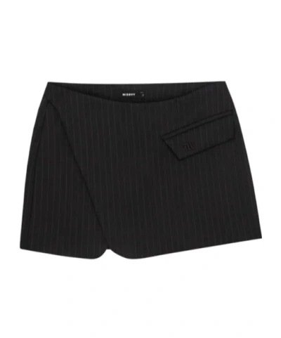 Misbhv Pinstripe Miniskirt In Black