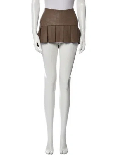 Pre-owned Misbhv Pleated Accents Mini Skirt In Brown