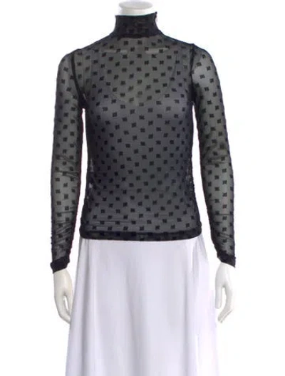 Pre-owned Misbhv Polka Dot Print Turtleneck Top In Black