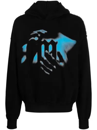 Misbhv Precious M Raw-stitch Hoodie In Black
