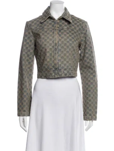 Pre-owned Misbhv Printed Denim Jacket W/ Tags In Green