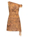 Misbhv Brown Goa Mesh Minidress In Brown
