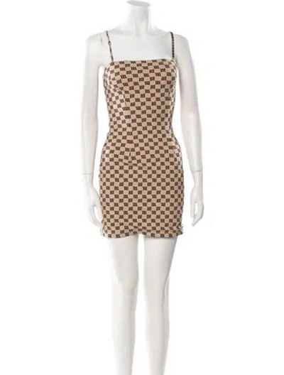 Pre-owned Misbhv Printed Mini Dress In Neutral