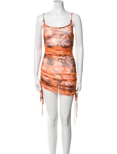 Pre-owned Misbhv Printed Mini Dress In Orange