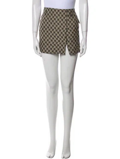 Pre-owned Misbhv Printed Mini Skirt In Brown