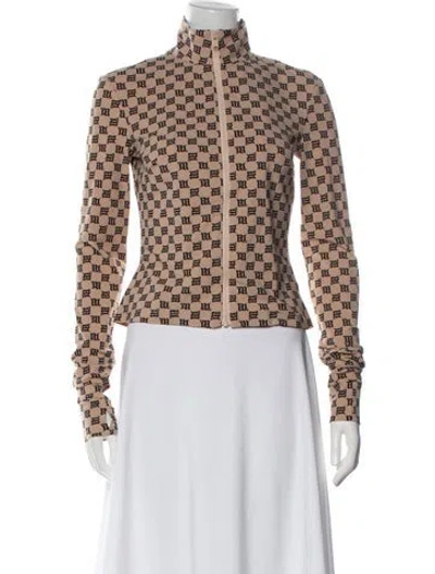 Pre-owned Misbhv Printed Mock Neck Crop Top In Multi