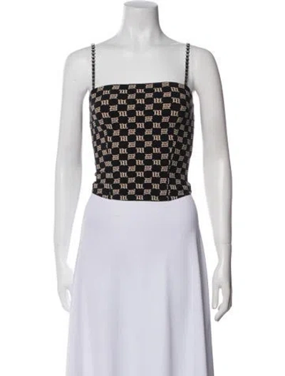 Pre-owned Misbhv Printed Square Neckline Crop Top In Blue