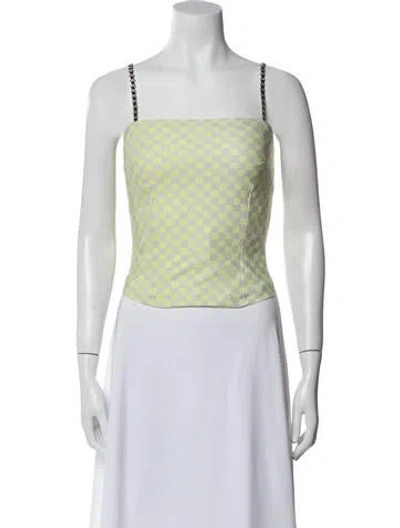 Pre-owned Misbhv Printed Square Neckline Crop Top In Blue