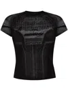 Misbhv Fitted Top With Futuristic Geometric Pattern In Black
