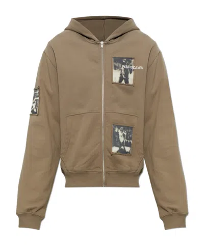 Misbhv Printed Zip-up Sweatshirt In Brown