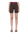 Misbhv Ribbed Elastic Shorts In Brown