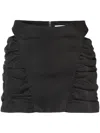 Misbhv Ruched Cut-out Mini Skirt In Black