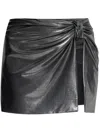 Misbhv Ruched-detailing Mini Skirt In Silber
